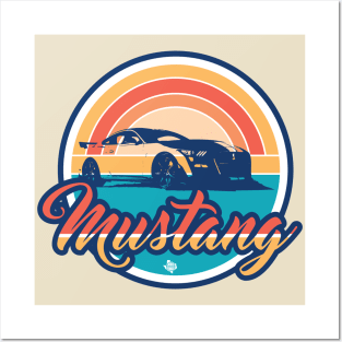 Sunset Mustang Posters and Art